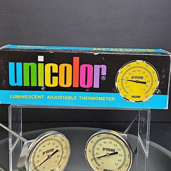 TWO Unicolor Protemp Thermometer Cat 348 Photo Lab Adjustable Luminescent - Picture 3 of 11